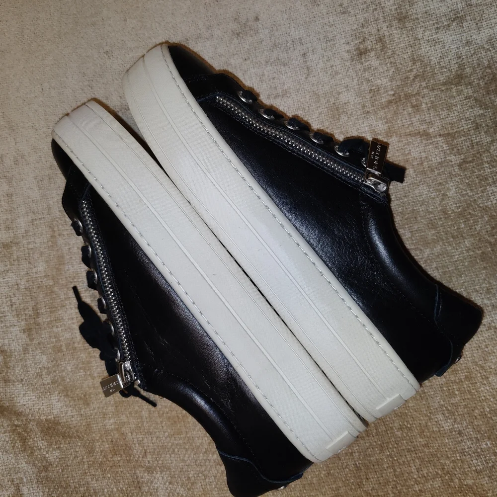 j/slides Harling Black Leather Hilton platform women's sneakers, Size 8 - Picture 5 of 16
